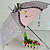  Leopard Bow Lace Long Handle Auto Umbrella
