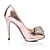  réels en cuir talon aiguille peep toe pompes partie de soirée / chaussures à strass