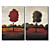  Hand-painted Landscape Oil Painting with Stretched Frame - Set of 2