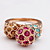  Gorgeous Cubic Zirconia 18K Gold Plated Three Ball Fashion Ring