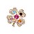  colores de cristal broche de oro de 18 quilates chapado en flores