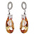  Gorgeous Yellow Platinum Plated With  Drops Shape Cubic Zirconia Earrings