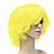  Capless High Quality Synthetic Fashion Yellow Short Curly Party Wig