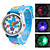  Children’s Flower Style Silicone Analog Quartz Wrist Watch with Flashing LED Light (Blue)
