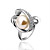  magnifique en or 18 carats grande perle anneau de mode de cristal