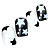  to-tone femkantet stjerners stil nail art tips med lim (24pcs)
