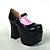  Black PU Leather 12.5cm High Heel Classic Lolita Shoes
