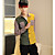  moda hombre contraste de color camisa de manga larga