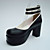  Black PU Leahter 8cm Platform Classic Lolita Shoes