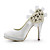  satin Stiletto Heel platform pumper med rhinestone / perle bryllup sko (flere farver)