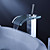  Contemporary Waterfall Bathroom Sink Faucet with Glass Spout and Pop up Waste