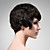  Capless Short Wave Black 100% Human Hair Wig