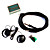  Kinglos - (DSZA-1101) Ebony Parts Electric Violin with Case/Rosin/Bow/Headphone/Cable (Water-lily Design)