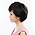 Capless Short Black Wavy 100% Human Hair Wig
