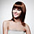  capless longueur moyenne de haute qualité synthétique brun chocolat Bob perruque de cheveux de style