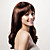  Capless Long Curly Brown Synthetic Wig Full Bang