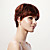 100% humains perruque cheveux courts brun chocolat cheveux perruque