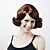  Capless Medium Length Synthetic Dark Brown With Red Curly Hair Wig