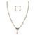  Ivory Pearl Two Piece Mini Heart Ladies Necklace and Earrings Jewelry Set (38 cm)