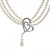  Ivory Pearl Two Piece Two Layer Ladies Necklace and Earrings Jewelry Set (38 cm)