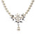  vintage stijl parel met rhinestons ketting en oorbel set