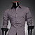  Men's Slim Long Sleeves Cotton Shirt