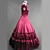  Short Sleeve Floor-length Red Satin Victorian Gothic Lolita  Dress