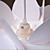  60W artistieke hanglamp met 1 Licht in White Floral Design
