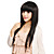  Capless Long Straight Black Synthetic Wig