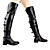  Leather Low Heel Over The Knee Boots With Zipper / Bowknot Party / Evening Shoes