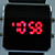  Unisex Silicone Style Sports Red LED Wrist Watch (Black)