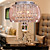  Artistic 6 - Light Crystal Pendant Lights with Glass Shade