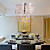 de acero inoxidable elegante 5-luz lámpara colgante de cristal con gotas