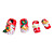  24pcs Christmas Style 3D Ceramic Finger Nail Decoration