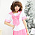  Cute Girl Pink&Purple&Green&Blue Polyester School Uniform with Bow(4 Colors) (3 Pieces)