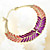  Charming 23K Gold Plated Cubic Zirconia Hoop Earrings