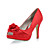  Satin Stiletto Pumps With Flower For Wedding (More Colors)