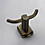  Ox-horn Style Dual End Antique Brass Robe Hook