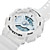  Montre Digitale Sportive, Etanche, Multi-mouvement, avec Lumière Nocturne - Blanche