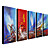  Hand-painted Abstract Oil Painting with Stretched Frame - Set of 5