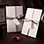  Simple Design Tri-folded Wedding Invitation With Grey Ribbon (Set of 50)