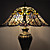  FOUNTAINBLEAU - Lampada da tavolo stile tiffany motivo floreale con 2 lampadine