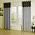  (Two Panels) Casual Stripe Jacquard Energy Saving Curtains