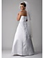  2009 Style Stunning A-line Strapless Floor-length (Maxi) Satin Wedding Dresses for Bride (YCF123)