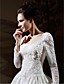  Ball Gown Long Sleeves Cathedral Train Luxury Wedding Dress With Beaded Appliques