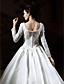  Ball Gown Long Sleeves Cathedral Train Luxury Wedding Dress With Beaded Appliques