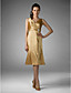  Sheath/ Column V-neck Knee-length Charmeuse Bridesmaid/ Wedding Party Dress