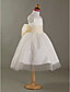  A-line Scoop Satin Tulle Tea-length Flower Girl Dress