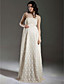  Sheath/ Column Empire Strapless Floor-length Lace Maternity Wedding Dress
