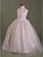  Ball Gown Jewel Floor-length Satin Tulle Flower Girl Dress